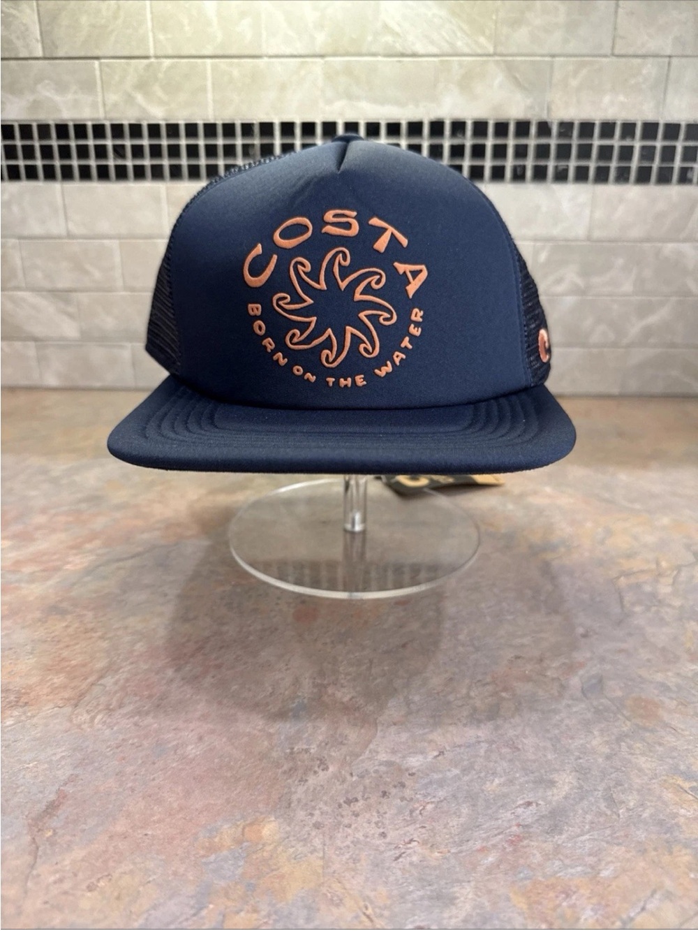 Costa Del Mar BOTW Navy Mesh Trucker Hat Adjustable Snapback New